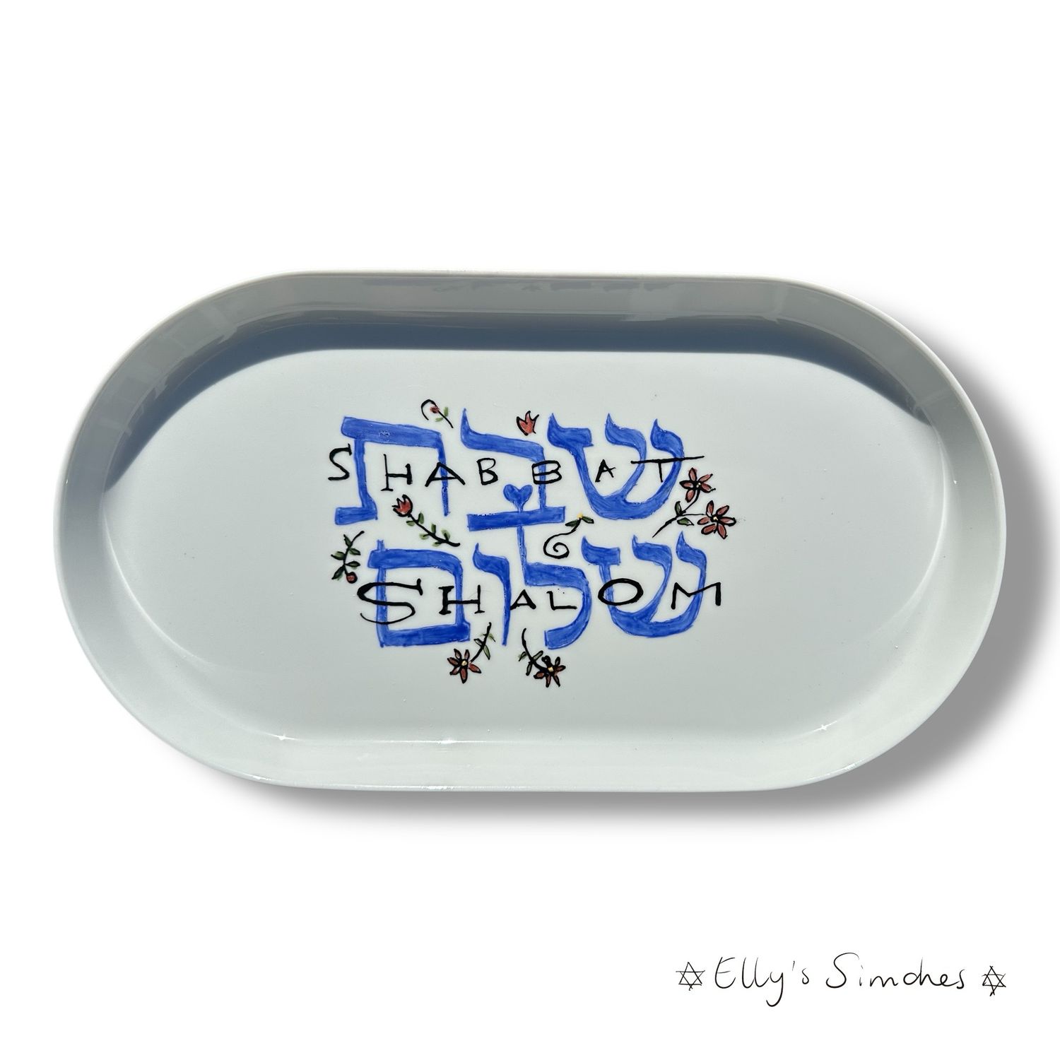 Shabbat Shalom schaal – handbeschilderd