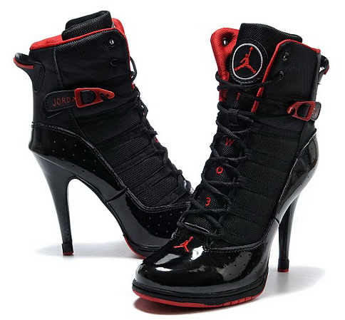 Authentic Air Jordan 6 Rings High Heels Black Red