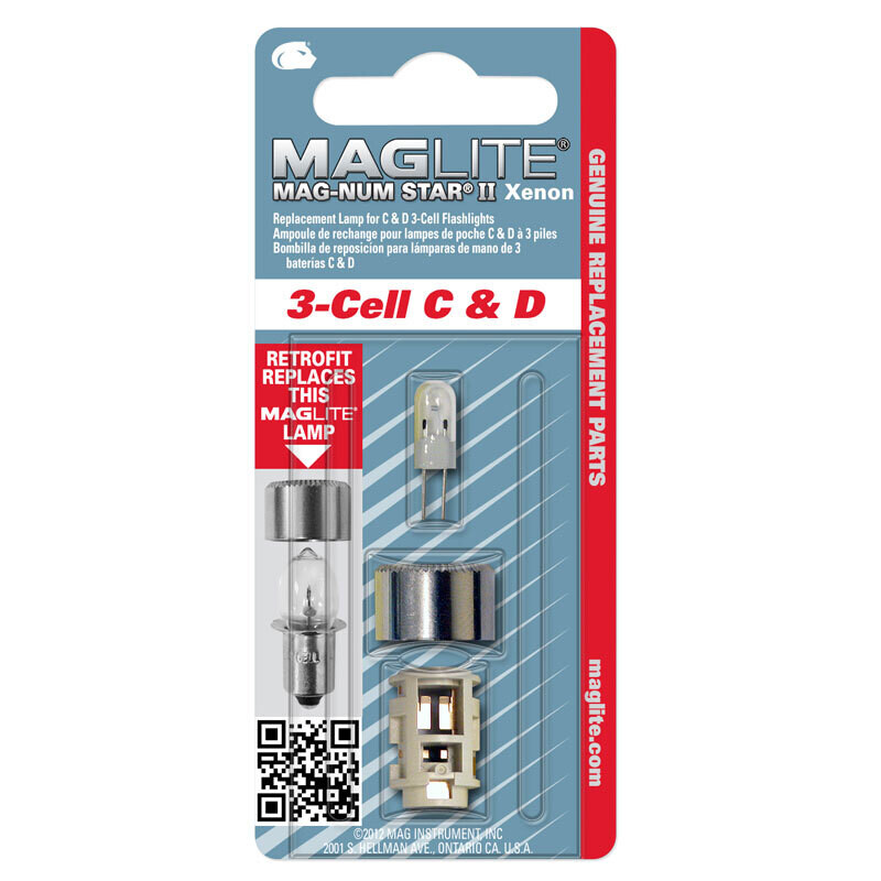 Replacement Lamp Xenon MAGLITE C/D 3-Cell