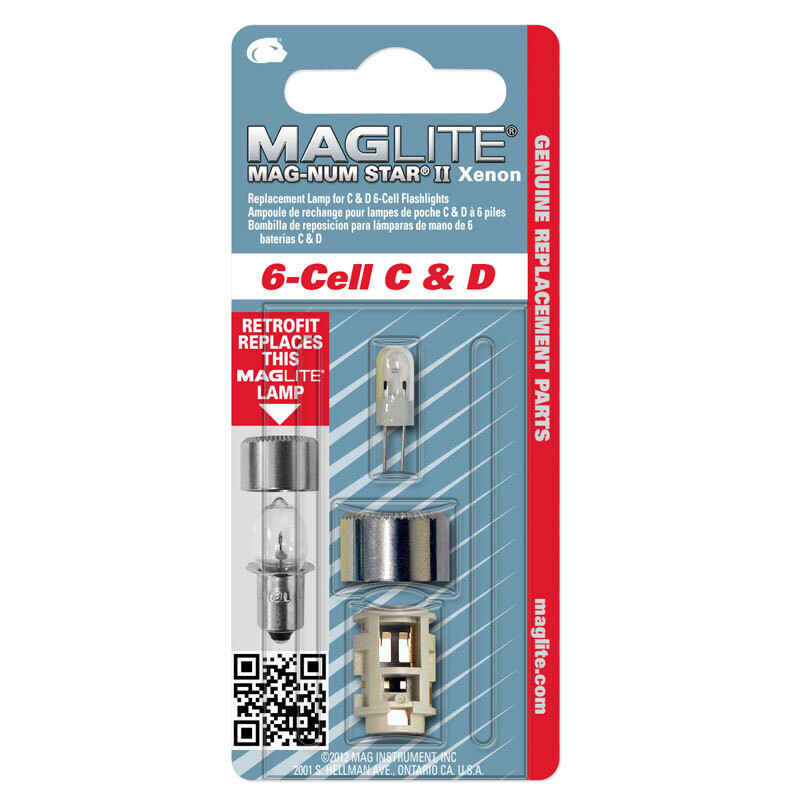 Replacement Lamp Xenon MAGLITE C/D 6-Cell