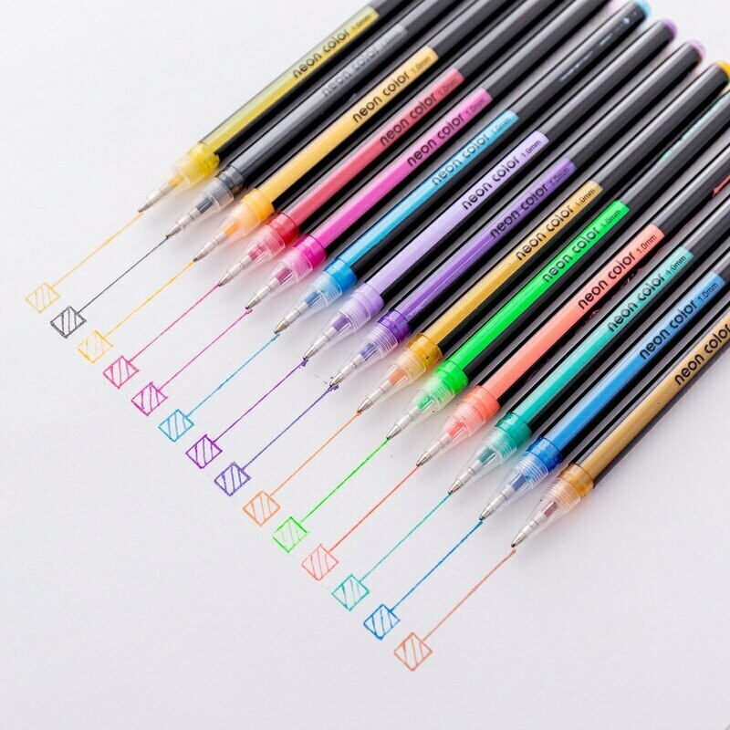 Neon gel pen (12 pcs)