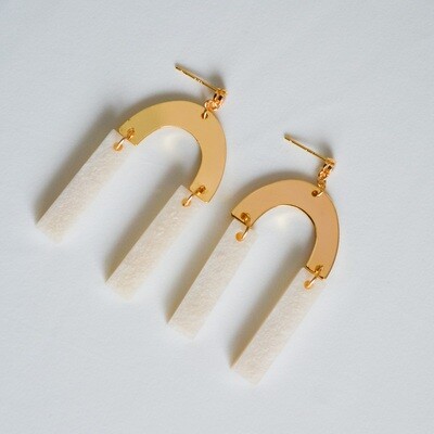 White Arch Earrings