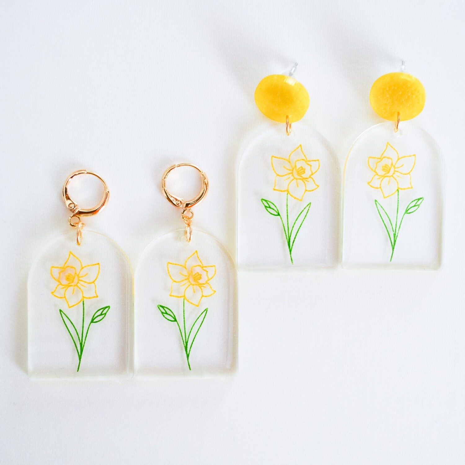 March Birth Flower Earrings- Daffodils