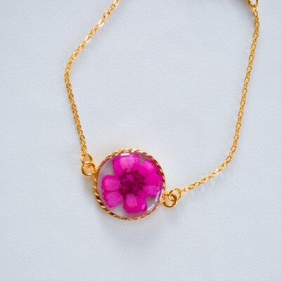 Pink flower bracelet
