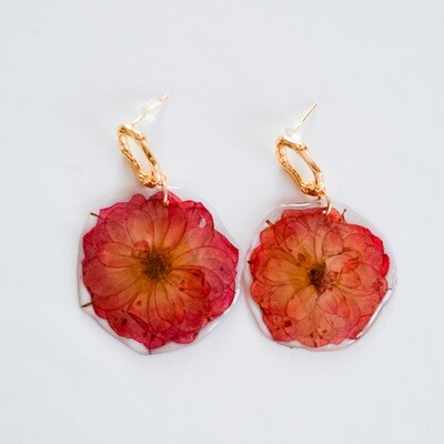 Red rose earrings
