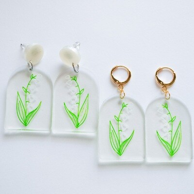 May Birth Flower Earrings- Lily of the Valley