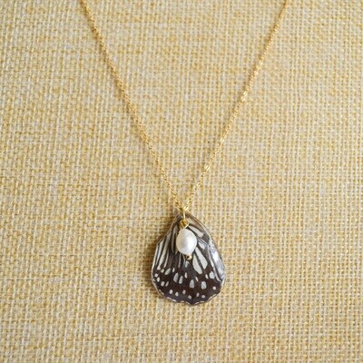 Pearl Butterfly wing necklace