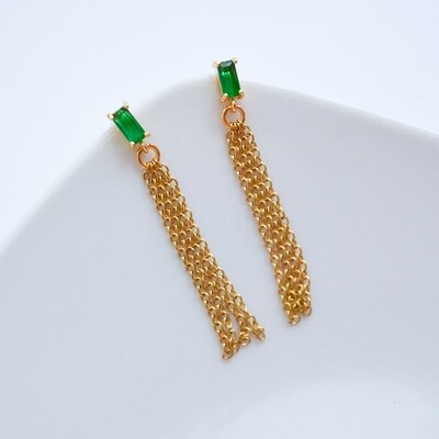 Emerald Chain earrings