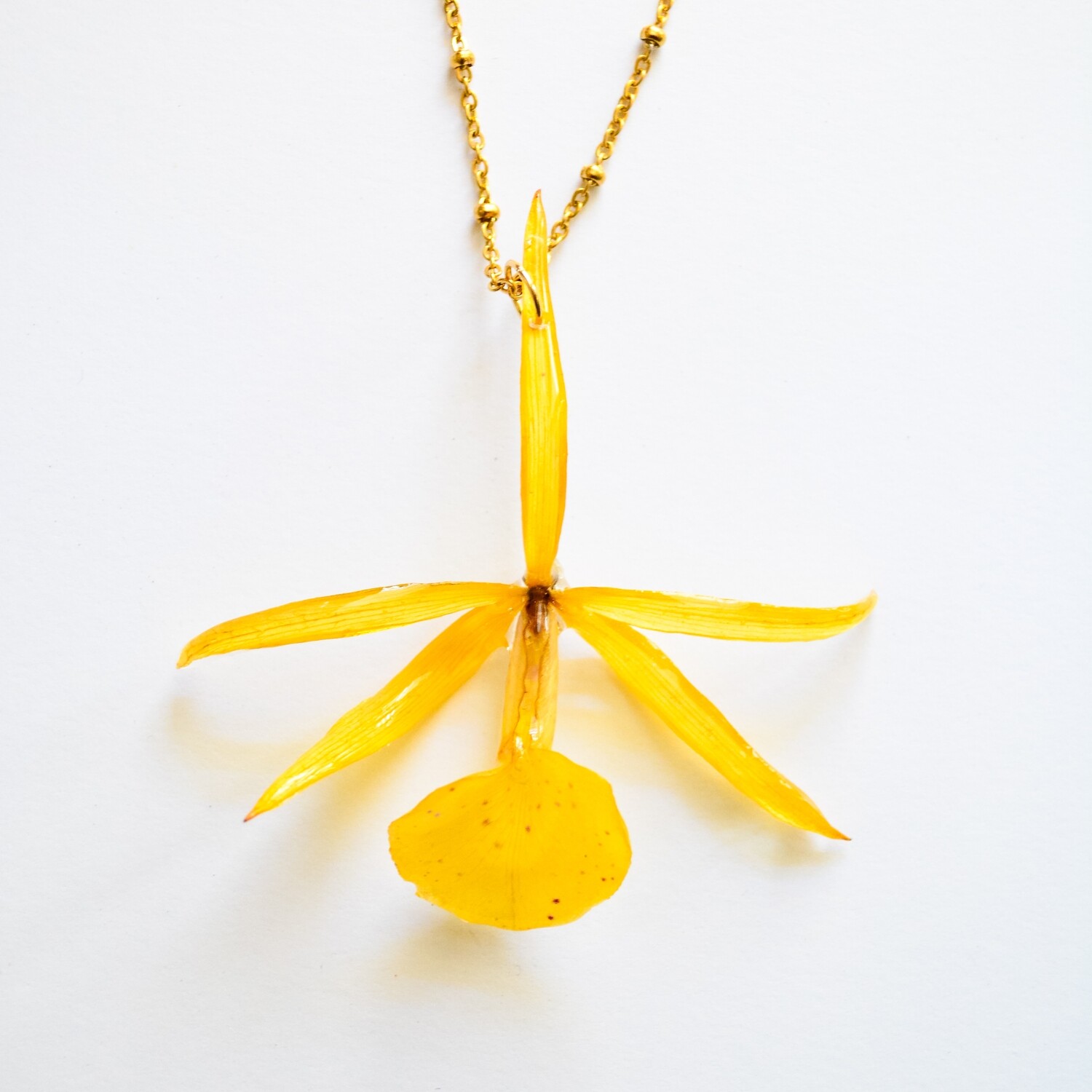 Yellow Orchid Necklace