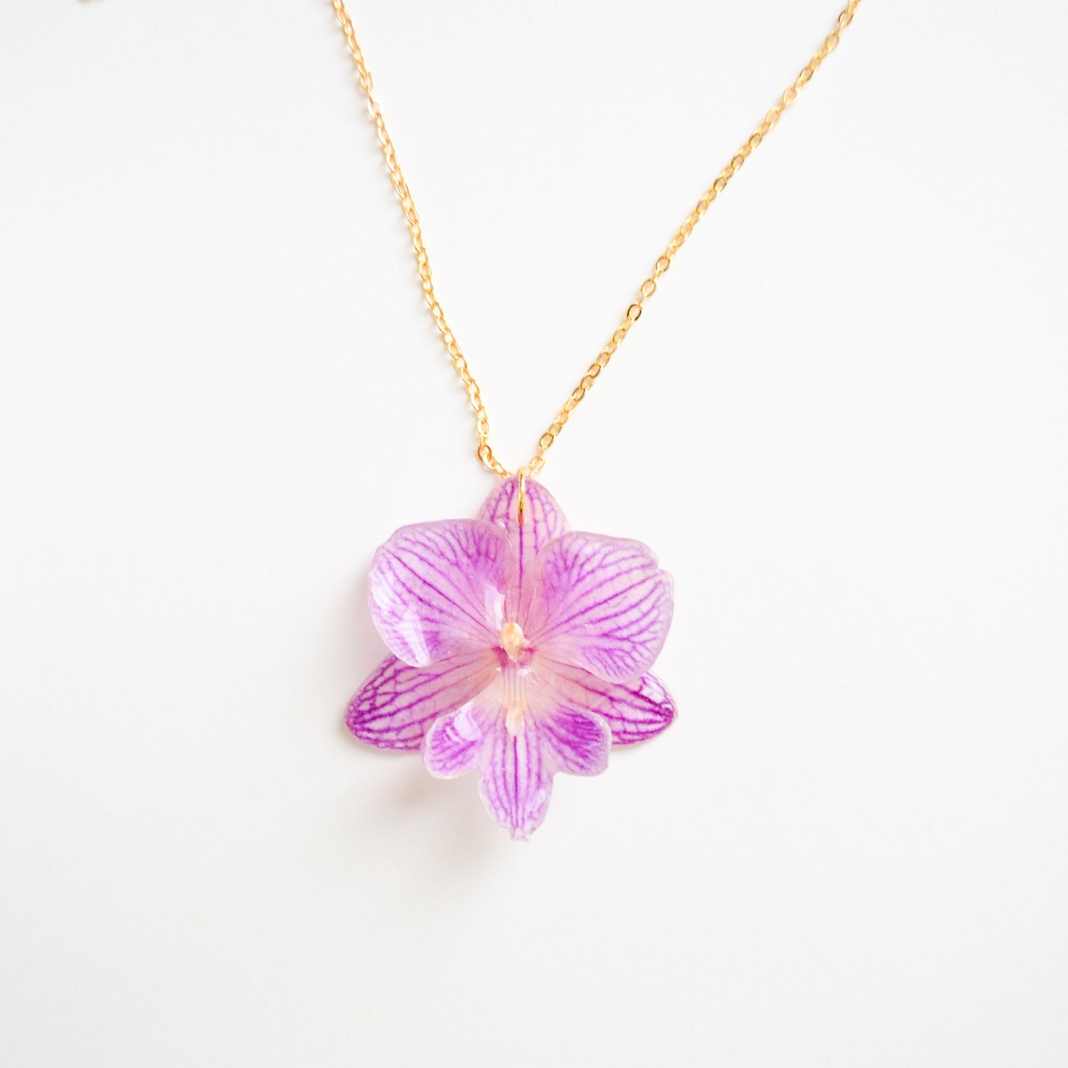 Purple Mini Orchid necklace- pre order