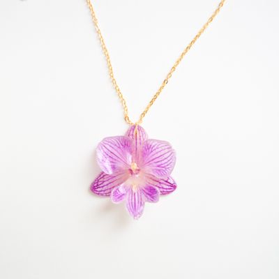 Purple Mini Orchid necklace