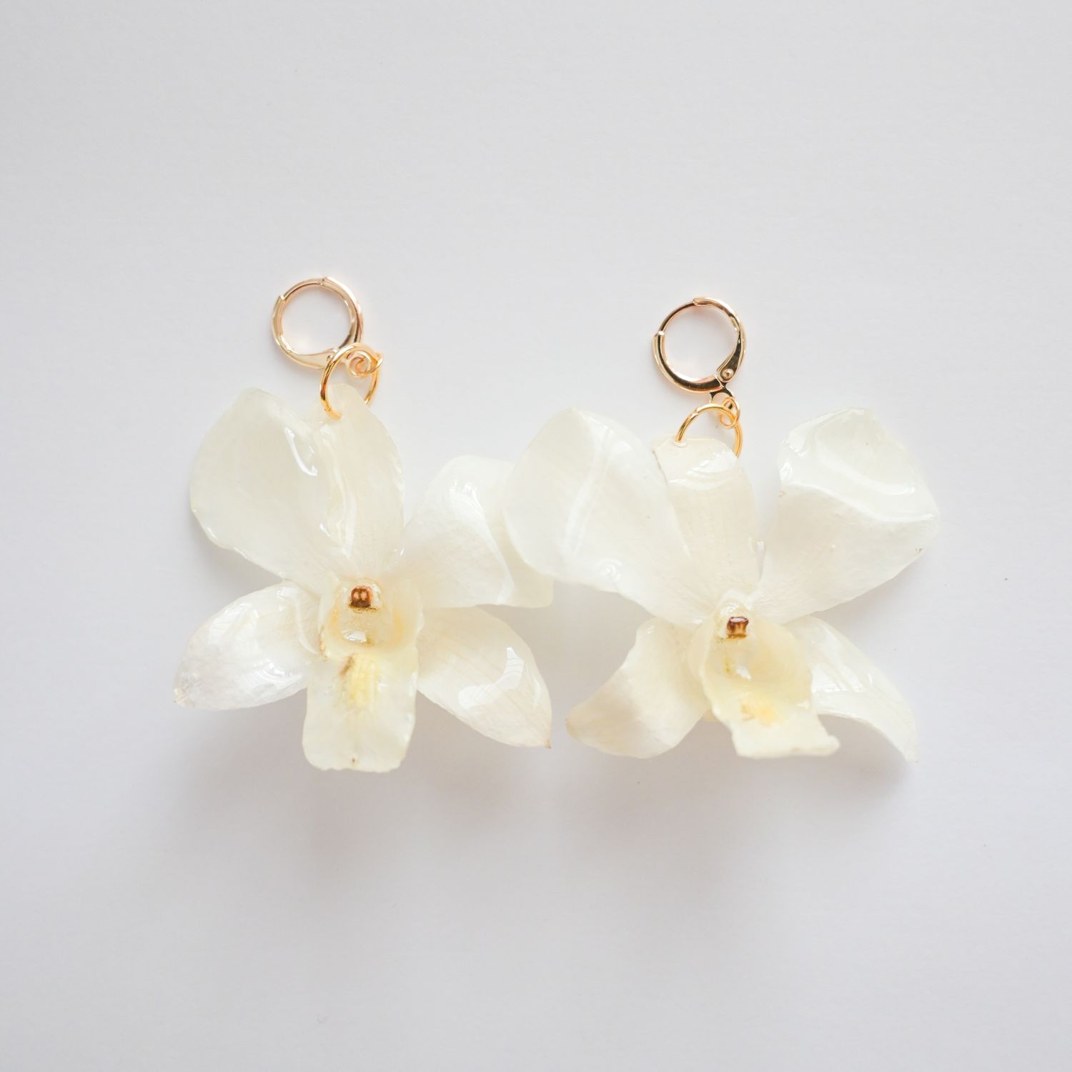 White Orchid earrings- Dendrobium