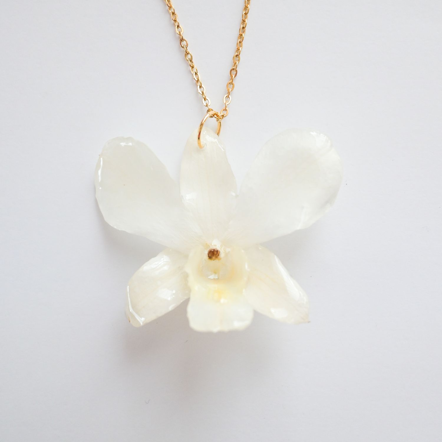 White Orchid necklace- Dendrobium