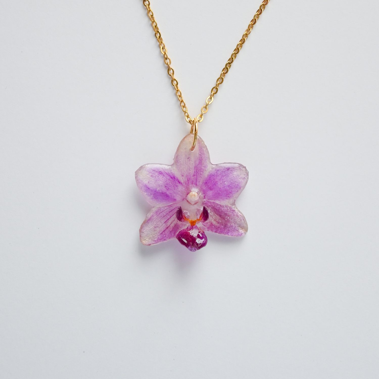 Light purple Mini Orchid Necklace