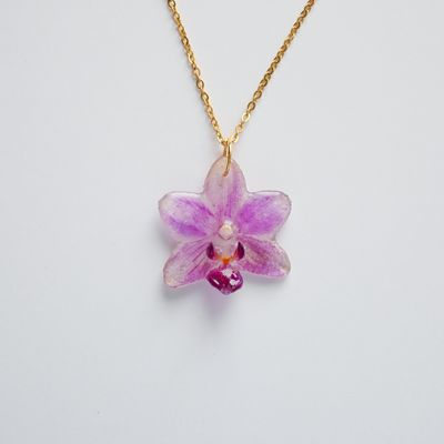 Light purple Mini Orchid Necklace