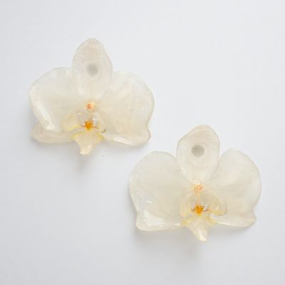 White Orchid earrings