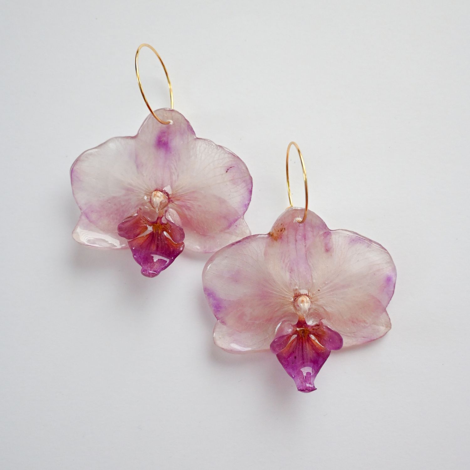 Lilac orchid earrings