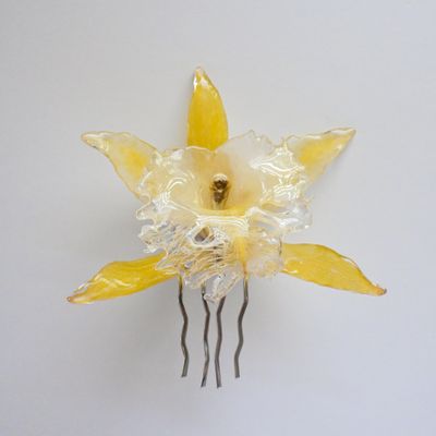 Green Orchid hair pin