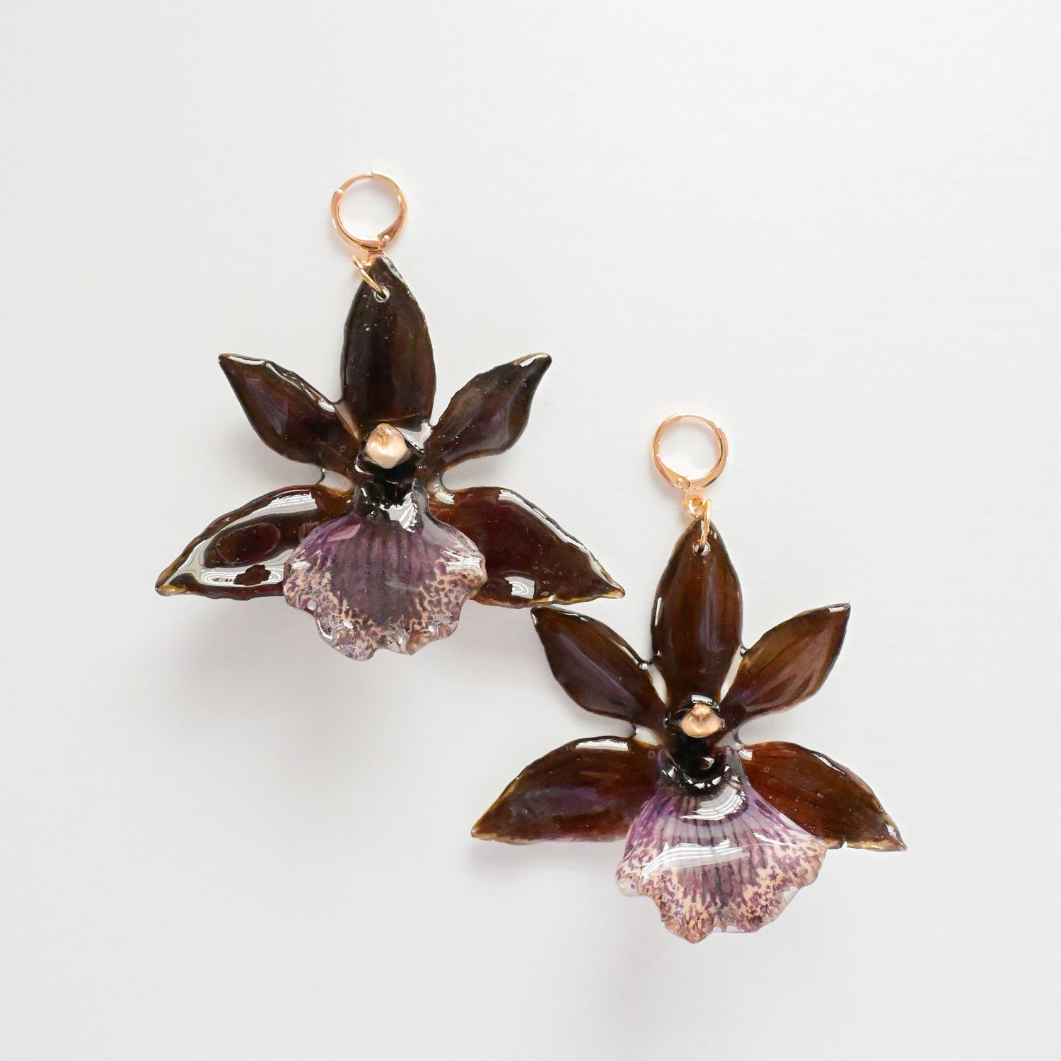 Brown Orchid earrings