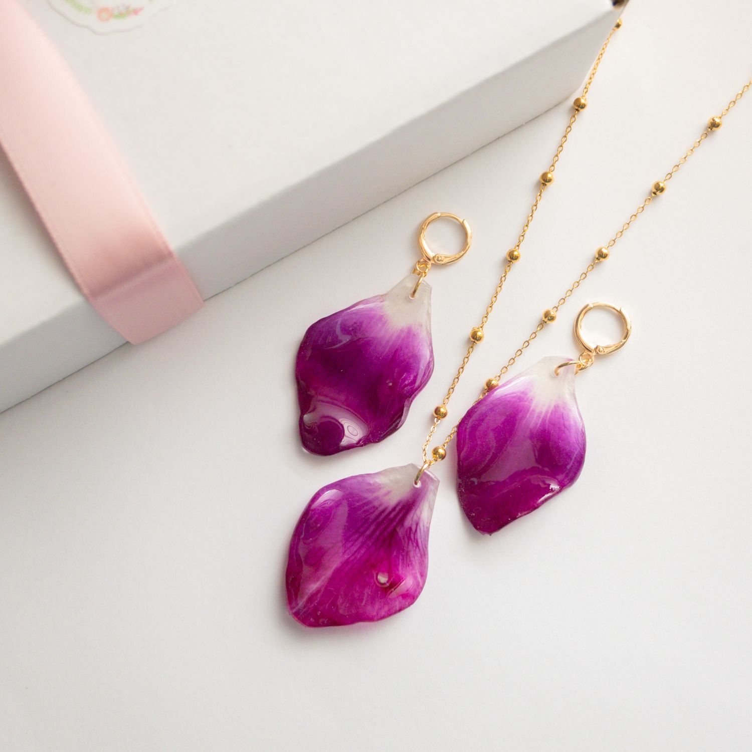 Orchid petal jewelry Gift set