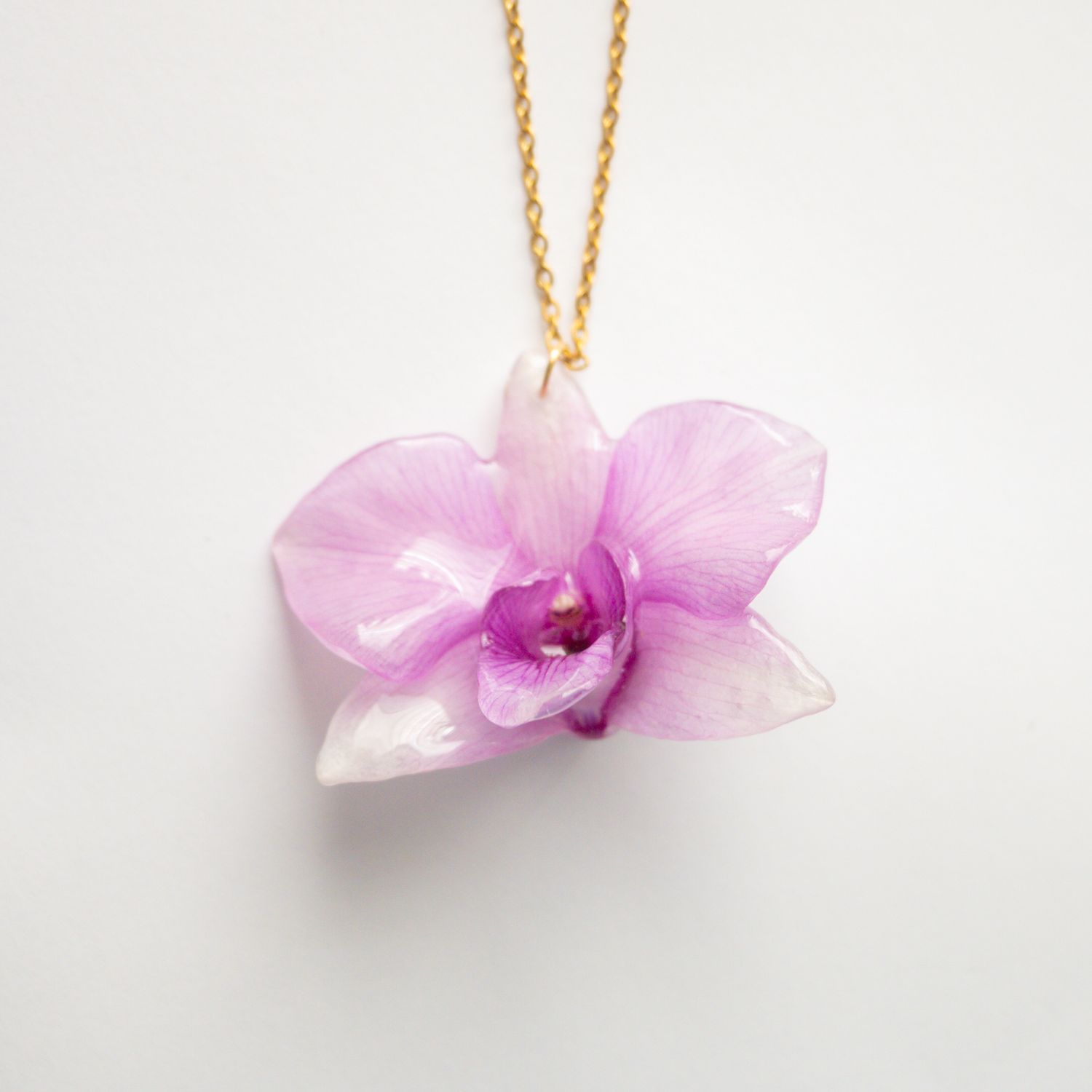 Light purple orchid necklace