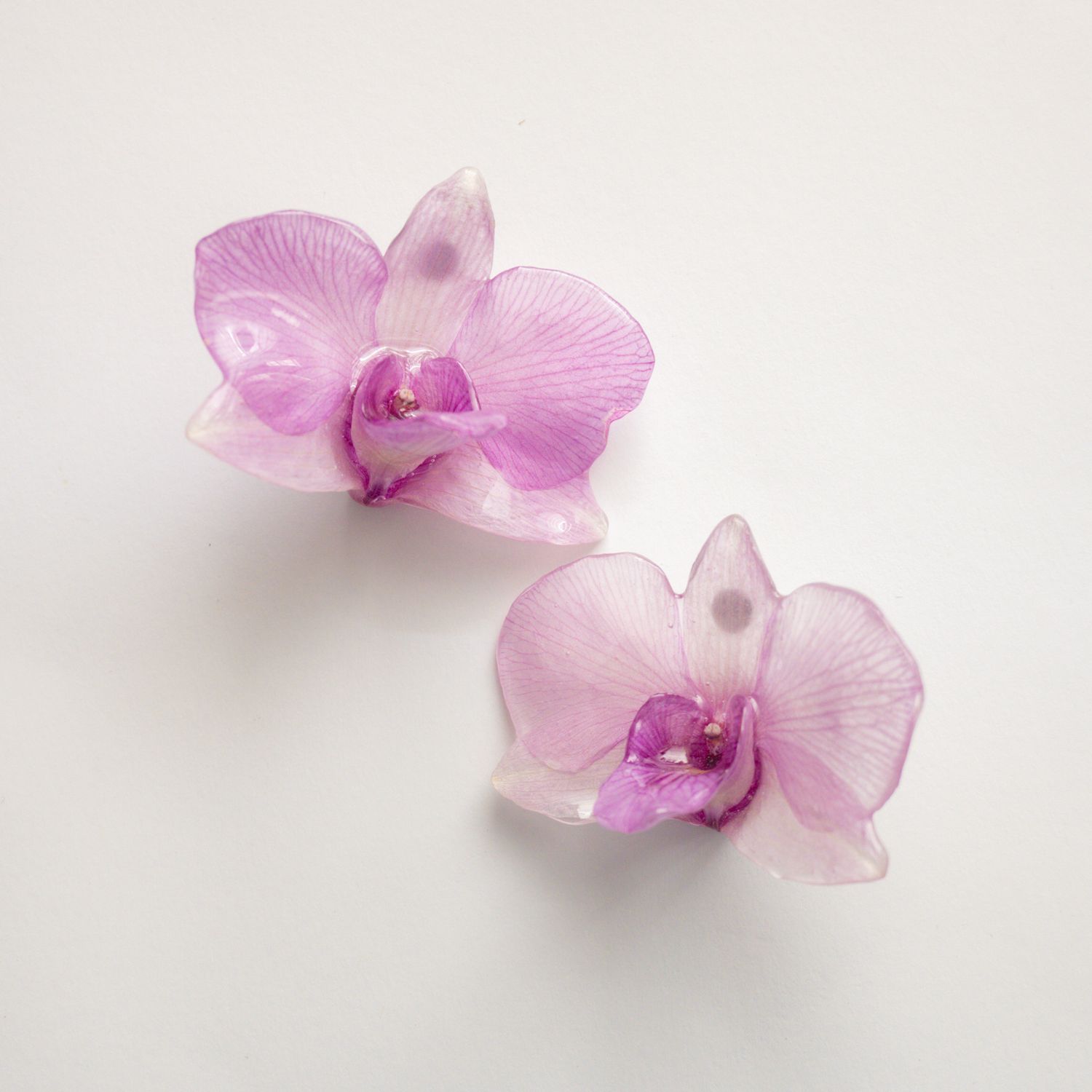 Light purple orchid earrings