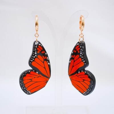 Monarch Butterfly Huggies- Earrings