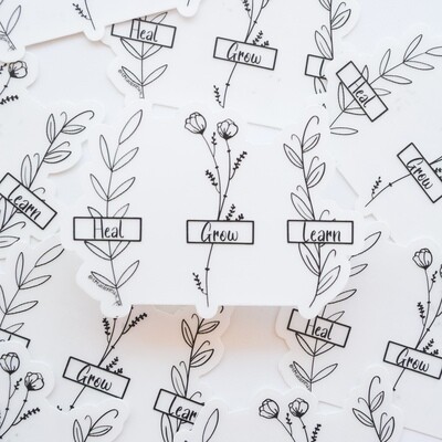 Heal Grow Learn Clear Sticker