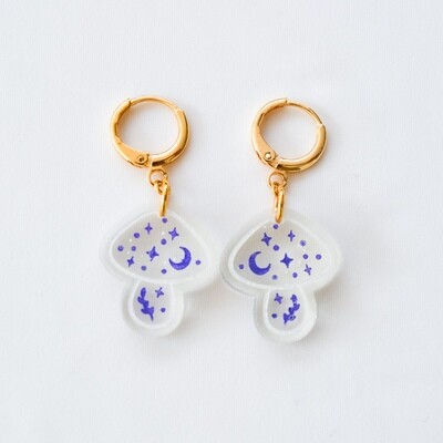 Mushroom Huggies- Earrings