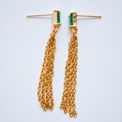 Emerald Chain earrings