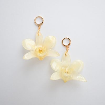 Mini White orchid earrings- Dendrobium