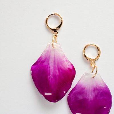 Orchid petal earrings