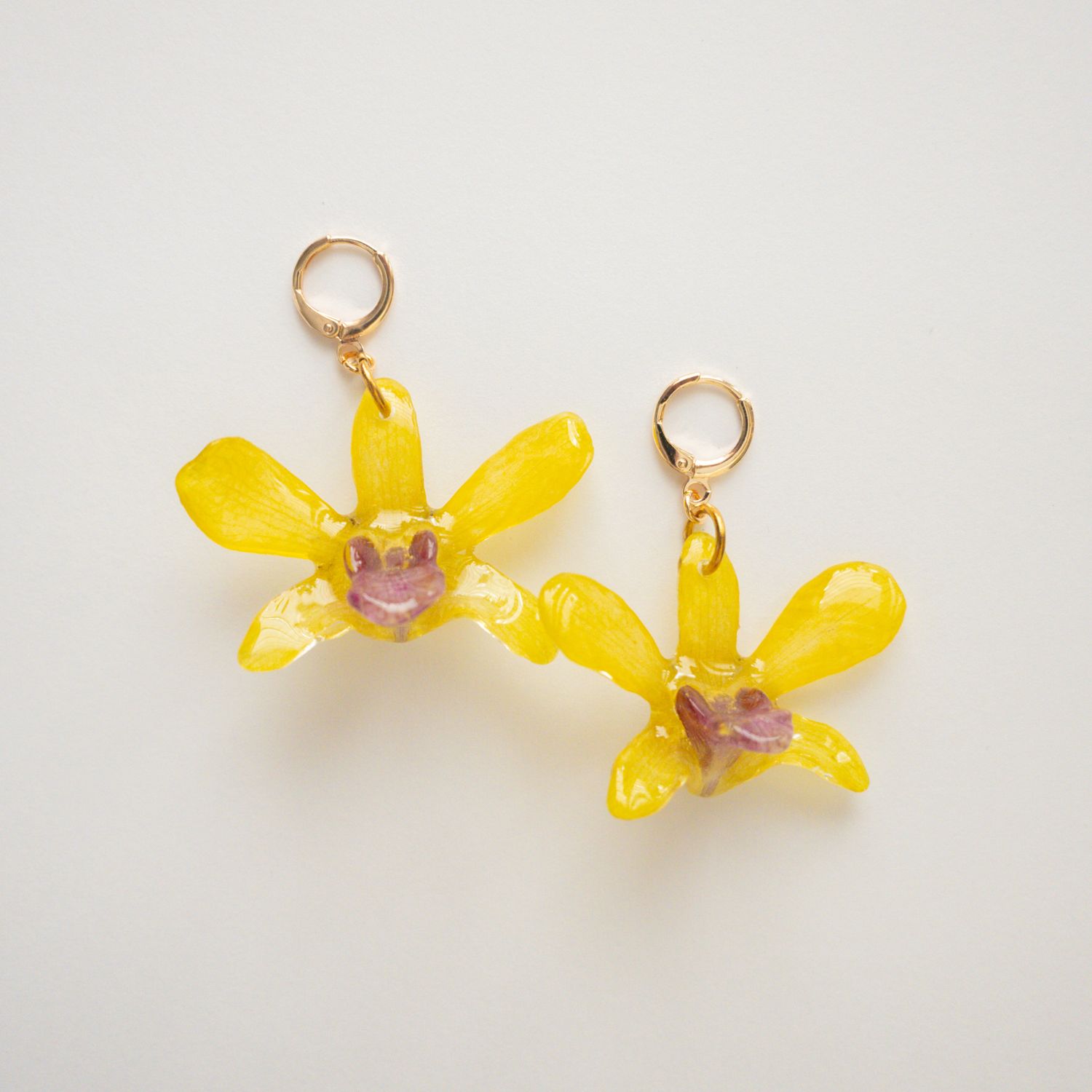 Mini Green orchid earrings