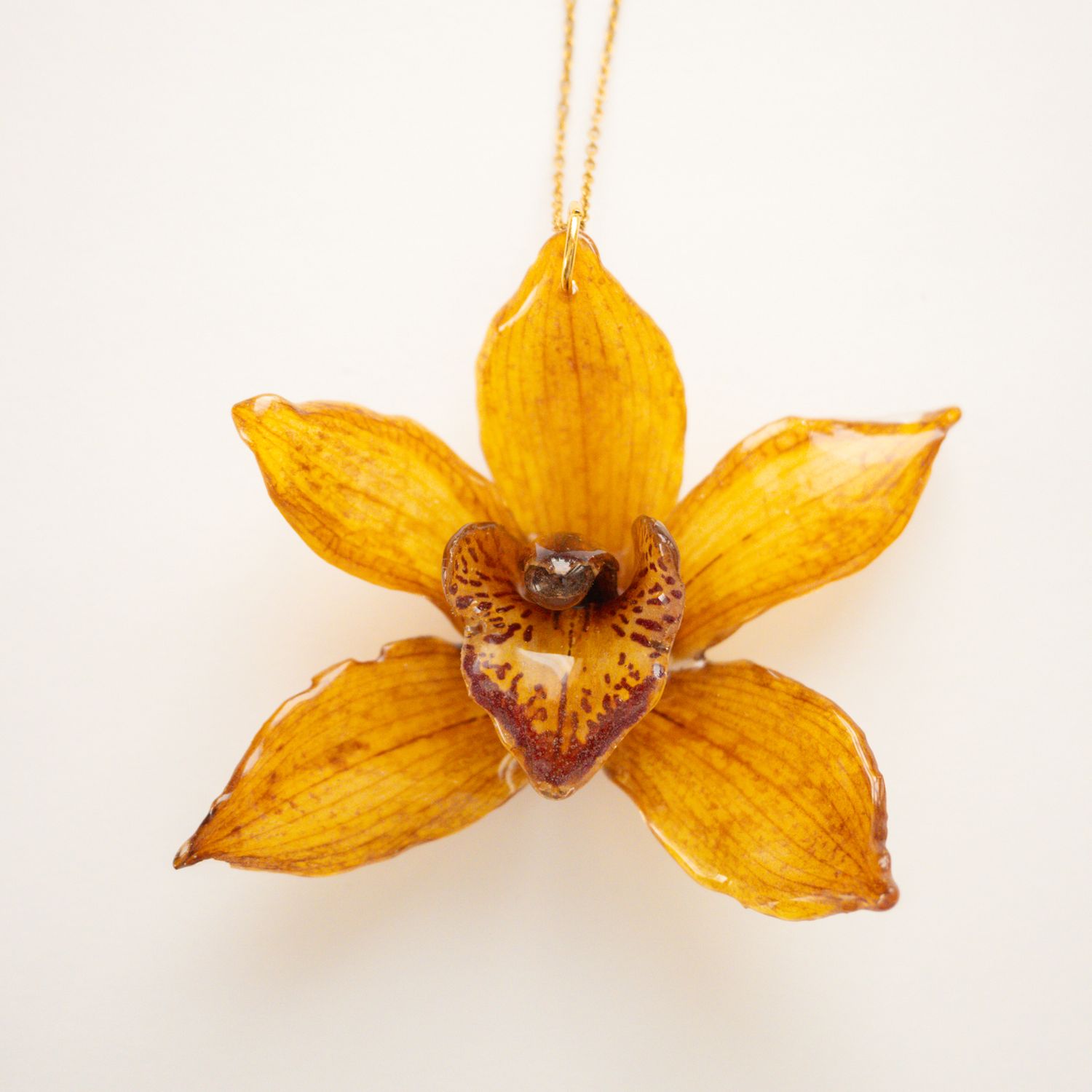 Cymbidium orchid necklace