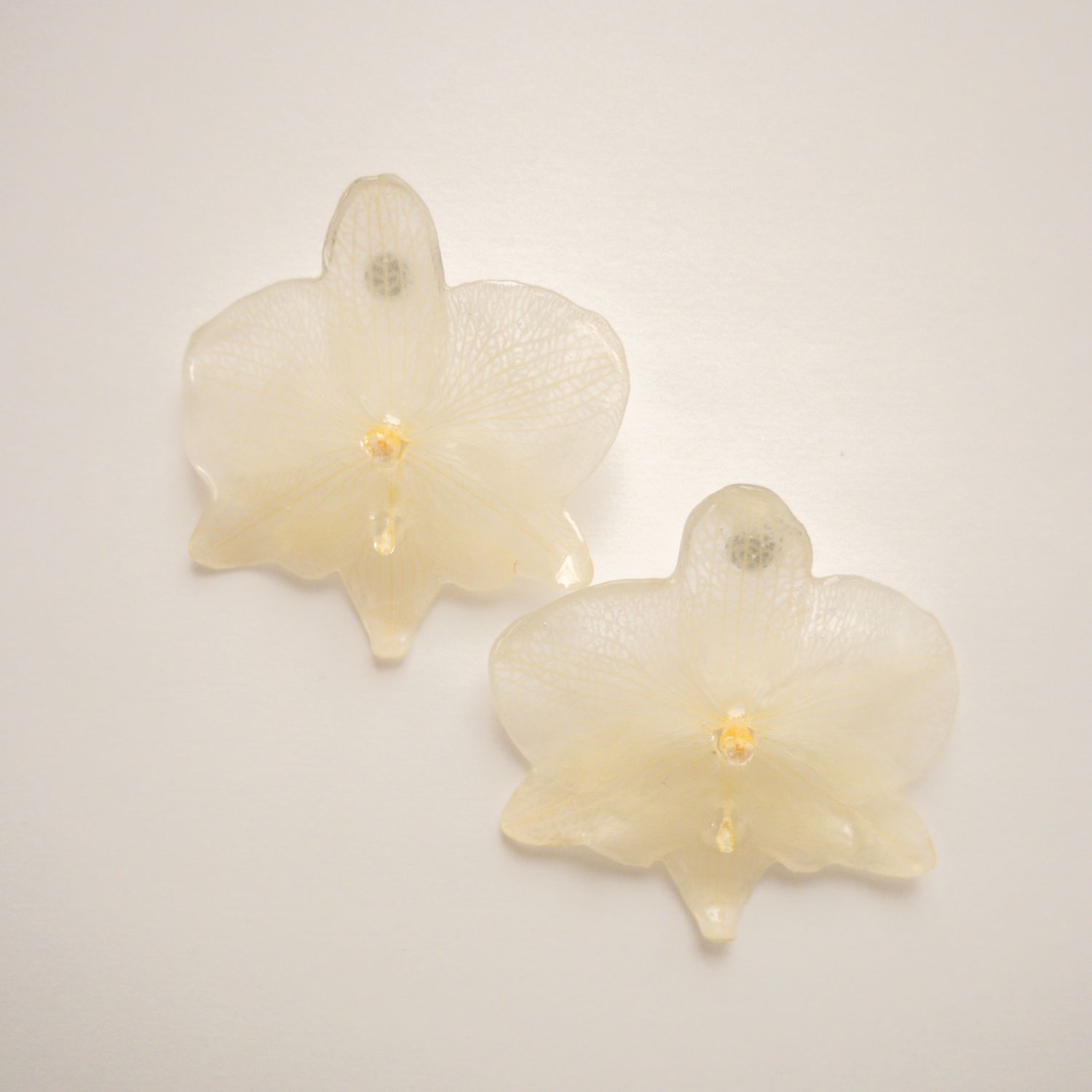 White orchid earrings