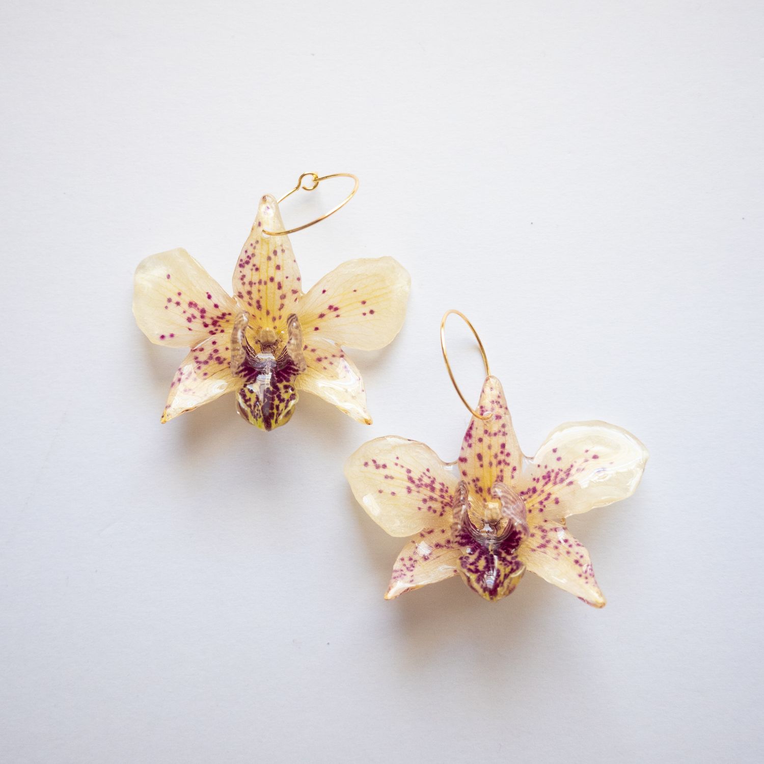 Polka dot Orchid Earrings