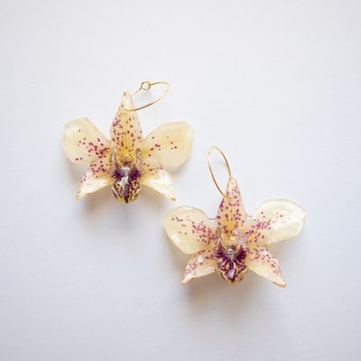 Polka dot Orchid Earrings