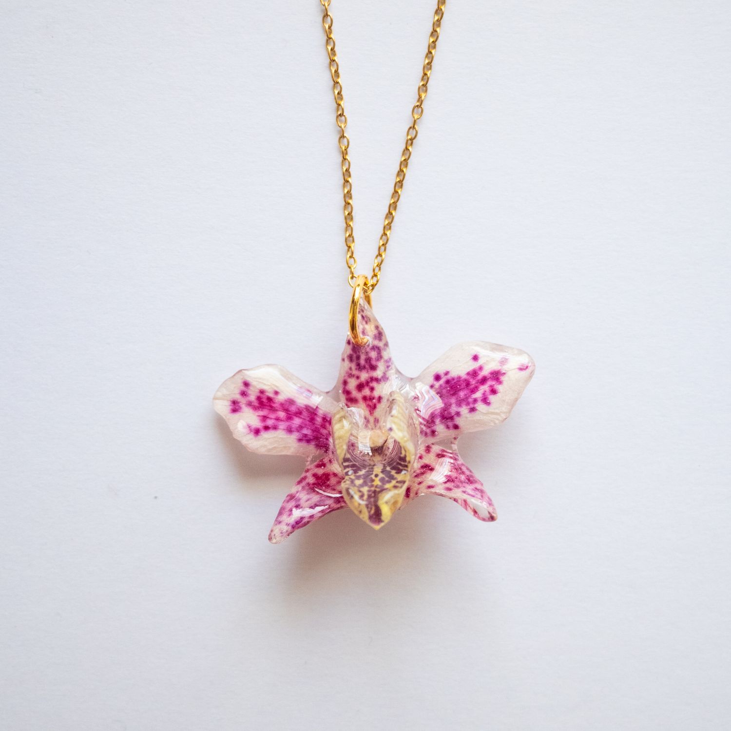 Polka dot Orchid Necklace