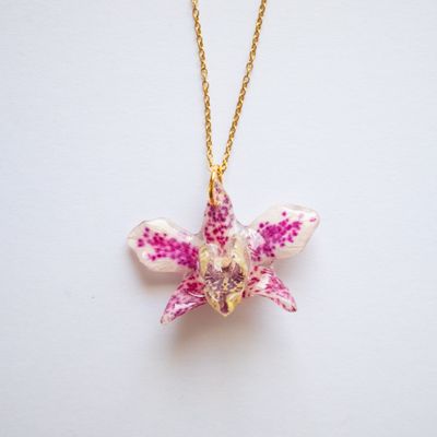 Polka dot Orchid Necklace