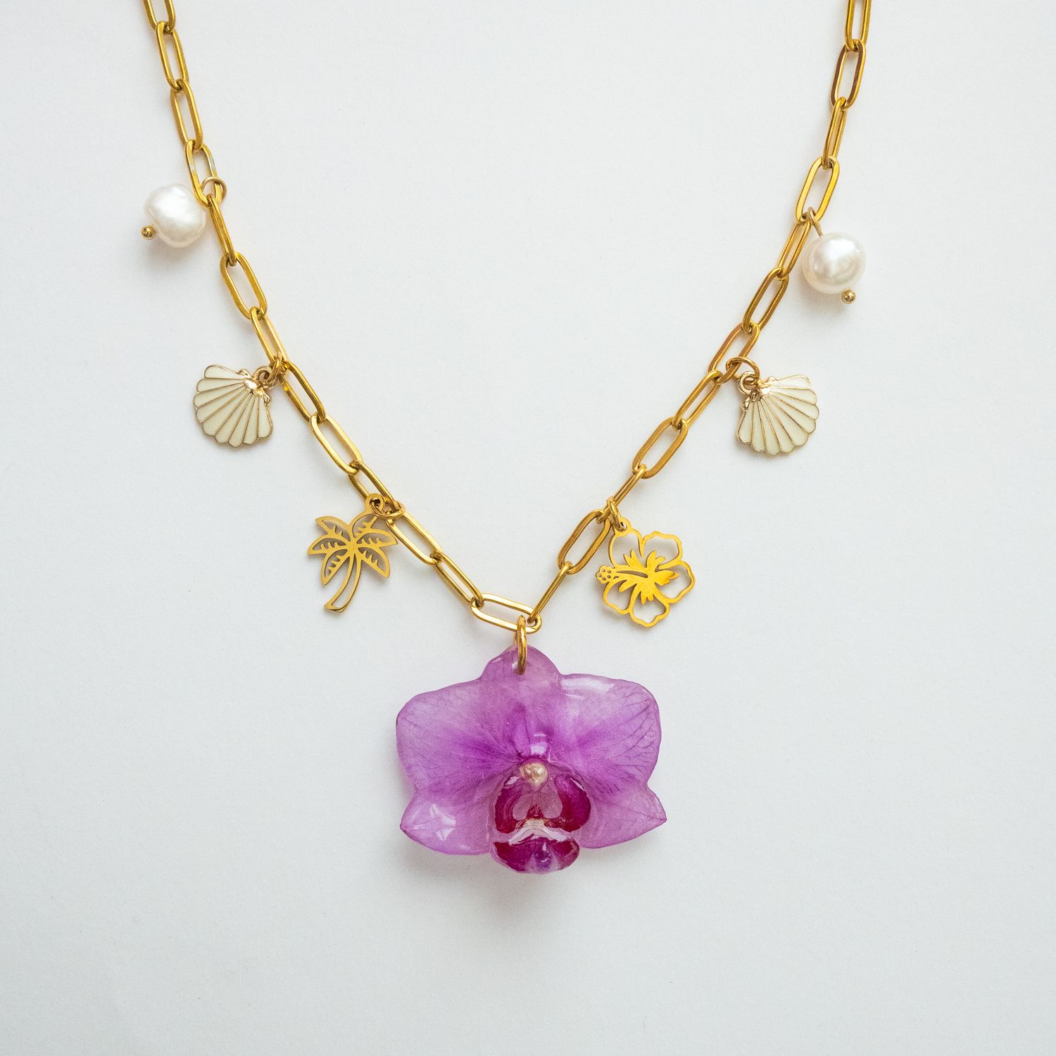 Orchid Summer Charm Necklace