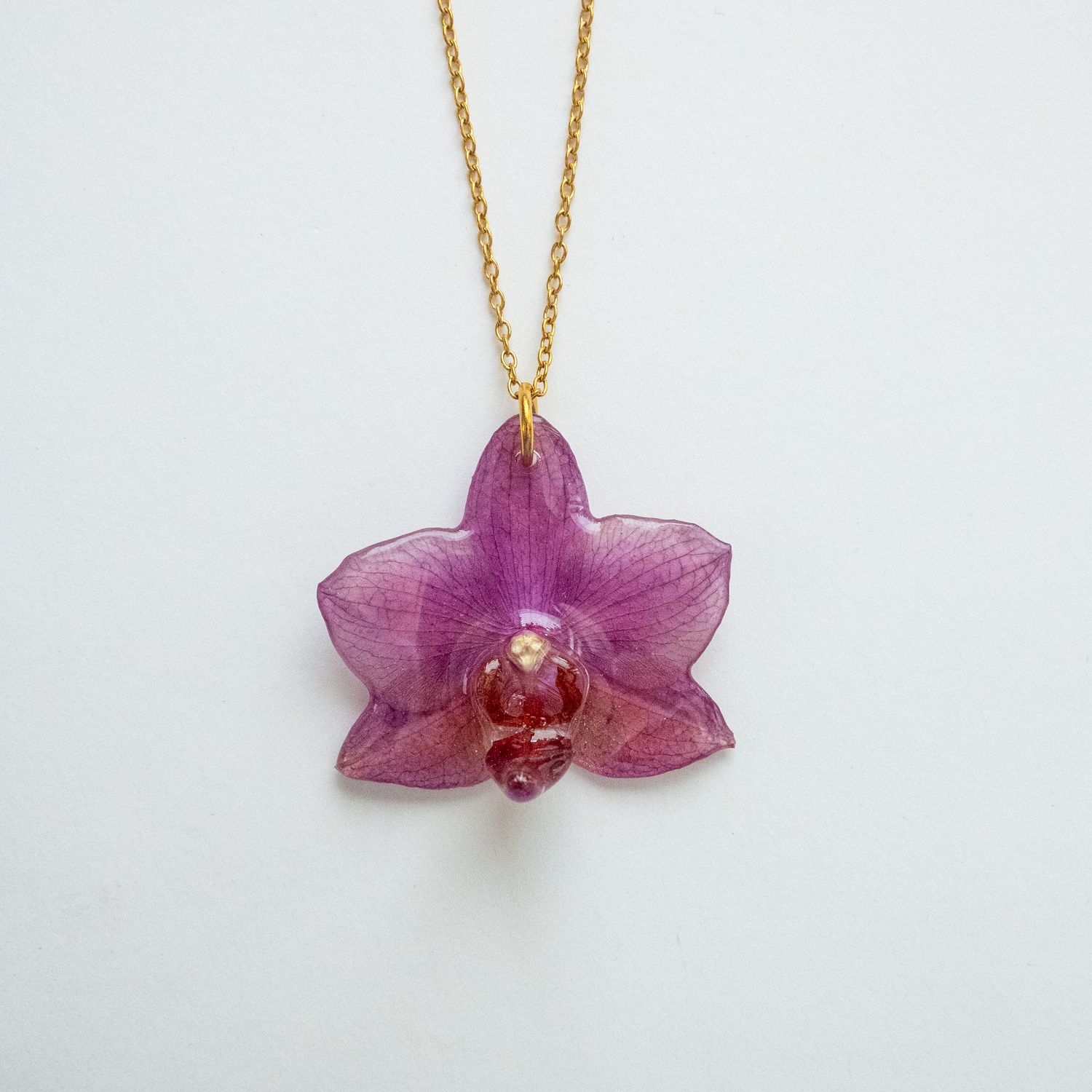 Mini Purple Orchid Necklace
