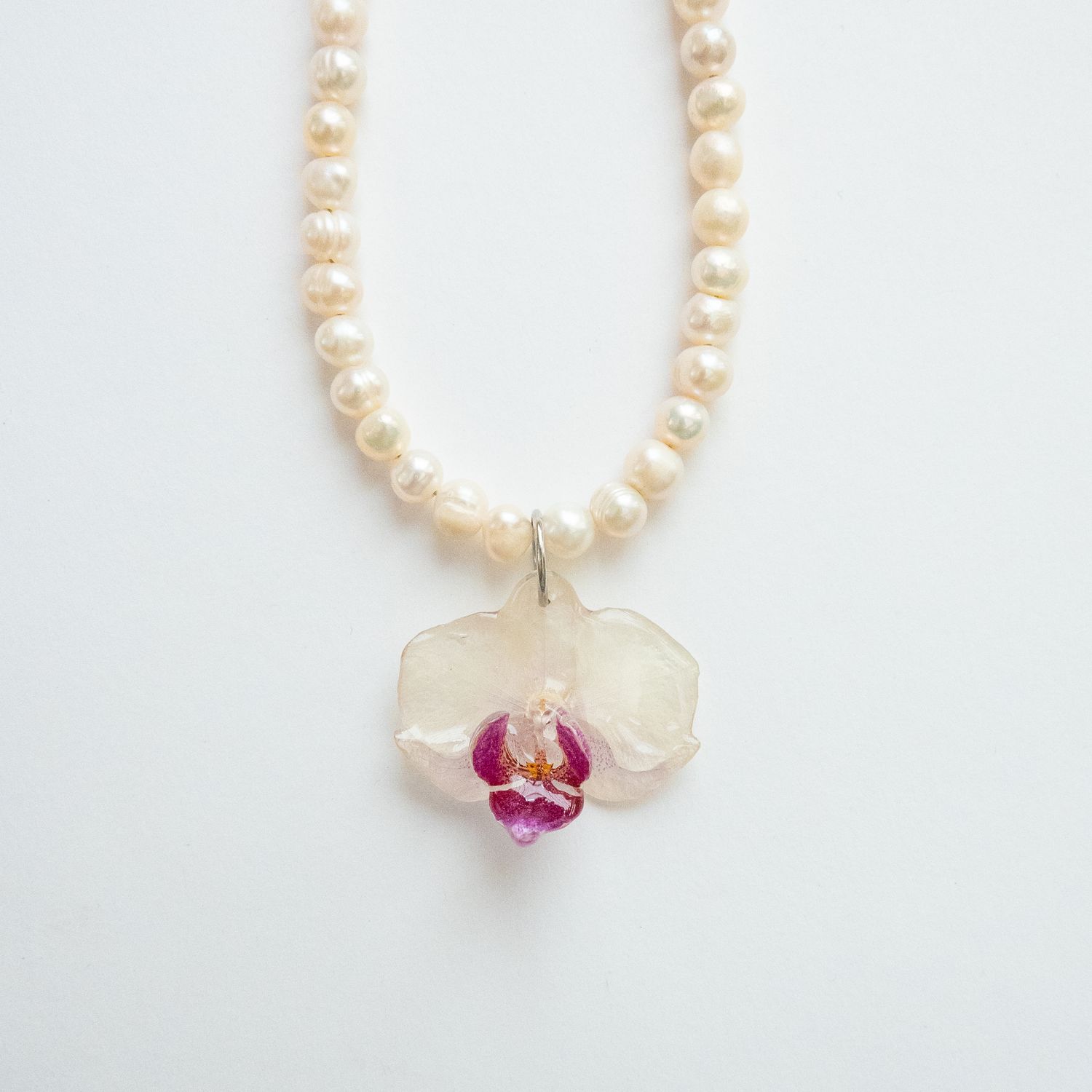Mini White Orchid Necklace
