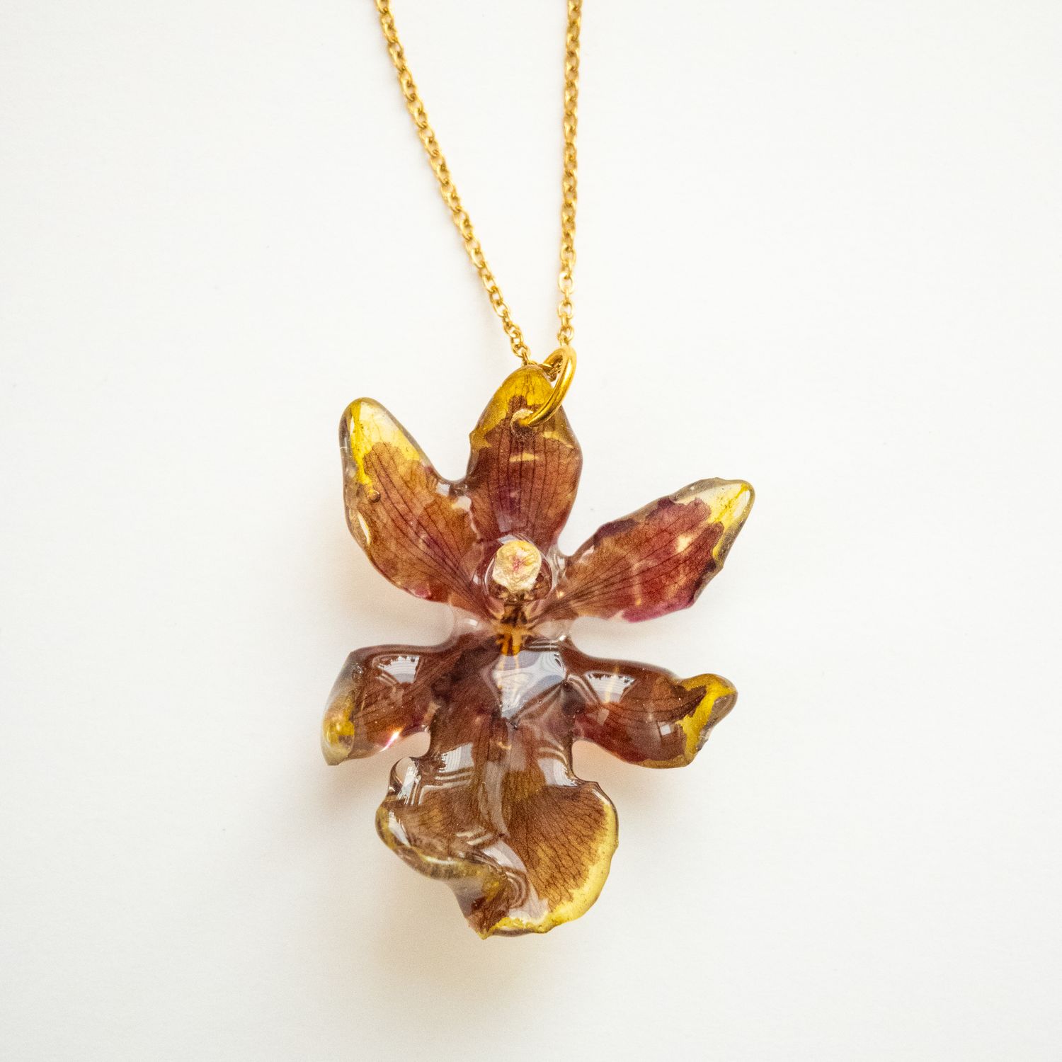 Brown orchid necklace