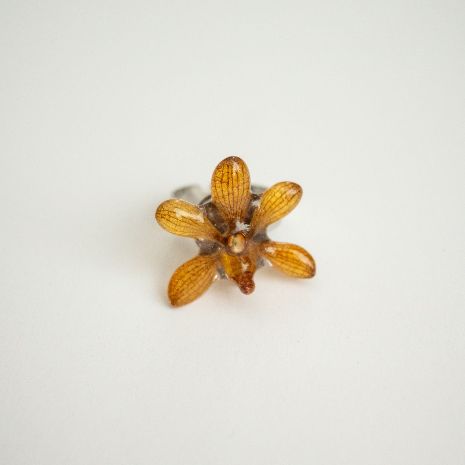 Orange orchid ring