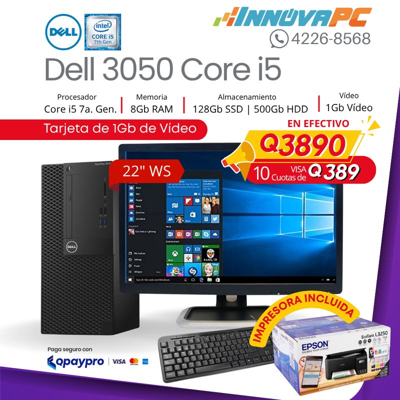 Computadora Dell OptiPlex 3050 Core i5 de 7a. Generación