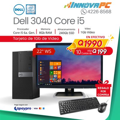 Computadora Dell OptiPlex 3040 Core i5 de 6a. Generación