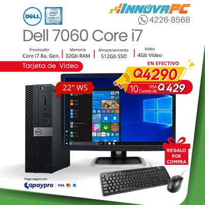 Computadora Dell OptiPlex 7060 Core i7 de 8a. Generación