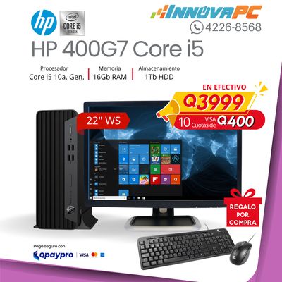 Computadora HP Prodesk 400 G7 Core i5 de 10a. Generación