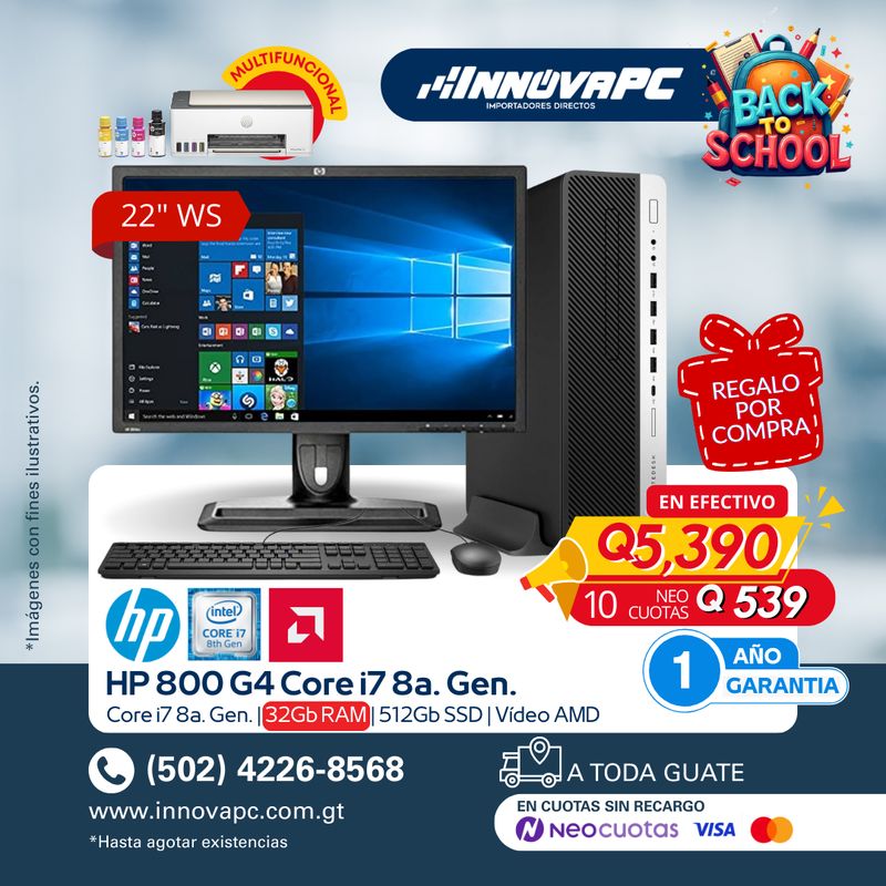 Combo 800 G4 Core i7 8a. Generación