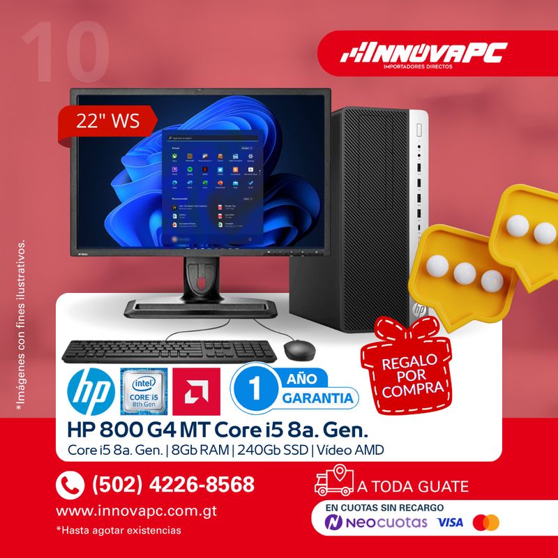 Combo HP 800 G4 MT Core i5 8a. Gen